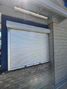 Barton Overhead Door commercial shutter installation at Dutch Bros Stockton
