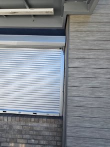 Finished clear anodized shutter door at Dutch Bros Store CA0603