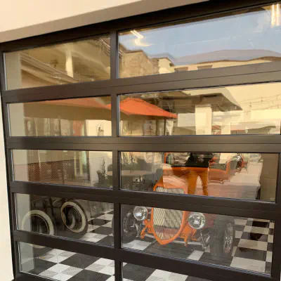 Full-view glass garage door installed in Modesto