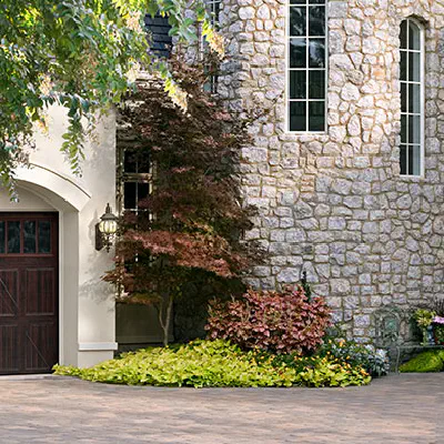 Amarr Classica carriage-house garage door in mahogany