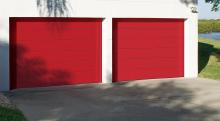 Amarr Heritage flush panel garage door in dark finish