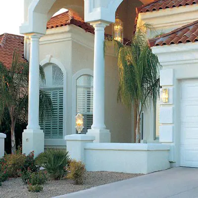 Amarr Lincoln long-panel white double garage door