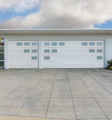 Amarr Lincoln flush panel glazed true white steel single and double garage doors
