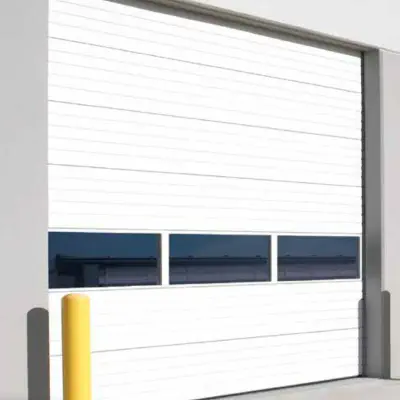 Commercial sectional door with full-view lite section