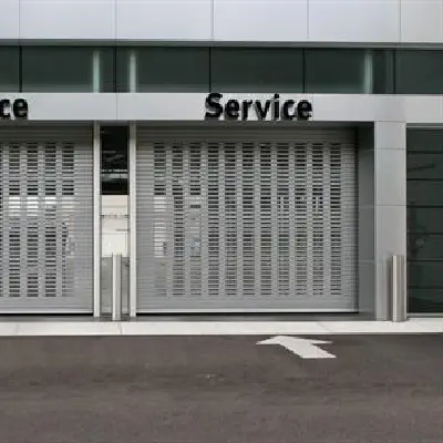 Cookson rolling service doors at a car dealership
