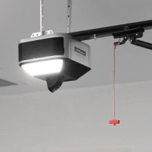 LiftMaster 6580L integrated camera and LED lighting detail