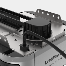 LiftMaster 6580L belt rail and opener detail
