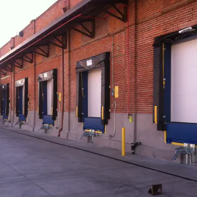 Blue Giant dock equipment installed at multiple loading bays